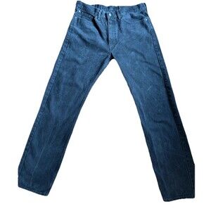 Levi’s 505 Jeans Men’s 36x34 Regular Fit Straight Leg Black Denim Red Tab